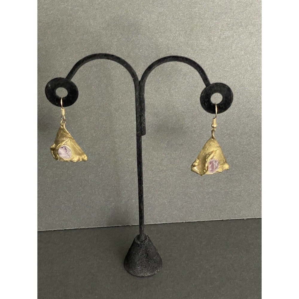 Amethyst Copper Plates Artisan Triangle Handcraft… - image 4